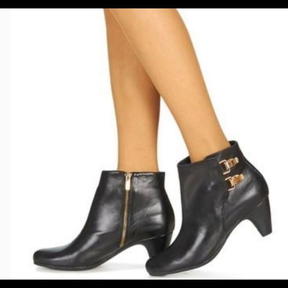 Sam Edelman Marmont Womens Black Leather Ankle Boots Booties Heels SZ 8.5 - Picture 1 of 10
